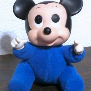 RARE VINTAGE PLUSH BABY MICKEY MOUSE 5" Tall APPLAUSE, INC. Rubber Head & Hands